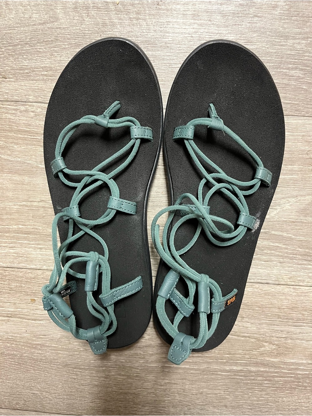 Teva Women's Strappy Lace-Up Sandals in Teal and Black
